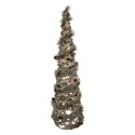 Clayre & Eef Weihnachtsdekoration mit LED-Beleuchtung Weihnachtsbaum Ø 15x41 cm / 2xAA Grün Rattan