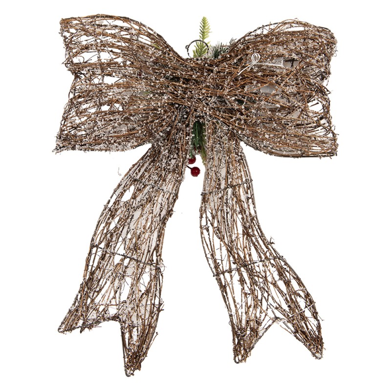 Clayre & Eef Christmas Decoration with LED Lighting 41x10x51 cm / 3xAA Brown Rattan