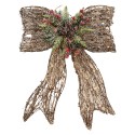 Clayre & Eef Christmas Decoration with LED Lighting 41x10x51 cm / 3xAA Brown Rattan