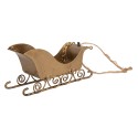 Clayre & Eef Weihnachtsanhänger Schlitten 19x4x5 cm Goldfarbig Metall