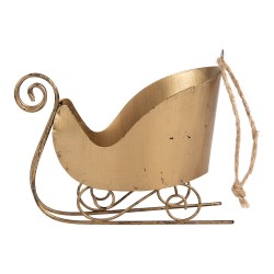 Clayre & Eef Ornamento Natalizio Slitta 14x7x12 cm Color oro Metallo