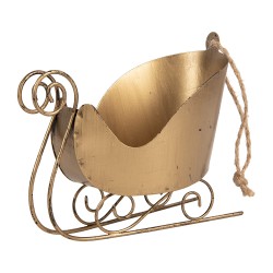 Clayre & Eef Ornamento Natalizio Slitta 14x7x12 cm Color oro Metallo