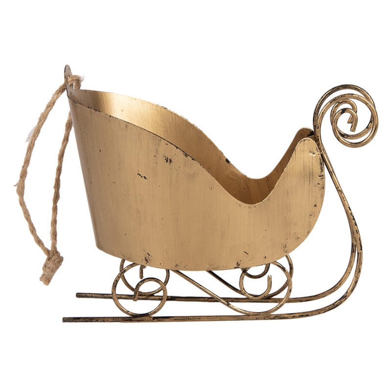 Clayre & Eef Ornamento Natalizio Slitta 14x7x12 cm Color oro Metallo