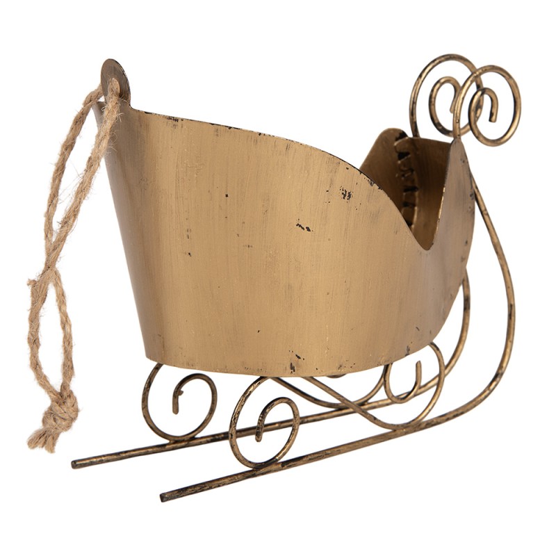 Clayre & Eef Ornamento Natalizio Slitta 14x7x12 cm Color oro Metallo