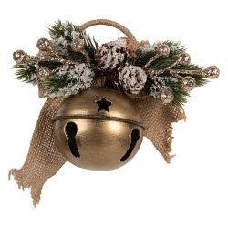 Clayre & Eef Christmas Decoration Figurine Bell 16x7x13 cm Gold colored Metal