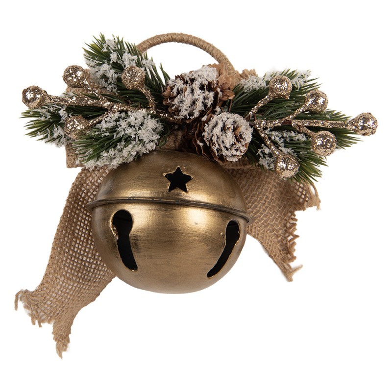 Clayre & Eef Christmas Decoration Figurine Bell 16x7x13 cm Gold colored Metal