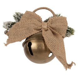 Clayre & Eef Christmas Decoration Figurine Bell 16x7x13 cm Gold colored Metal