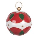 Clayre & Eef Statuetta decorativa di Natale Ø 24x27 cm Rosso Metallo