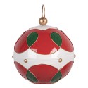 Clayre & Eef Statuetta decorativa di Natale Ø 24x27 cm Rosso Metallo