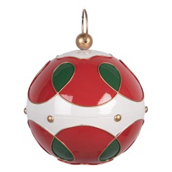 Clayre & Eef Statuetta decorativa di Natale Ø 24x27 cm Rosso Metallo