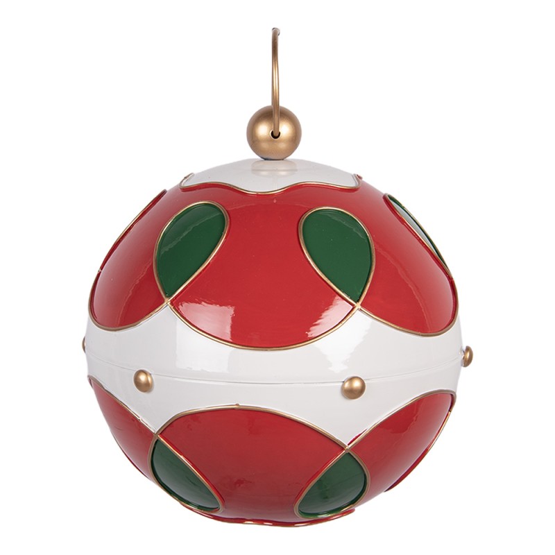 Clayre & Eef Statuetta decorativa di Natale Ø 24x27 cm Rosso Metallo