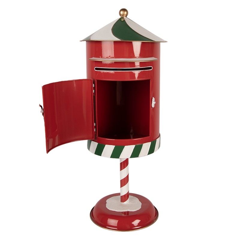 Clayre & Eef Christmas Decoration Figurine Mailbox Ø 24x58 cm Red Metal
