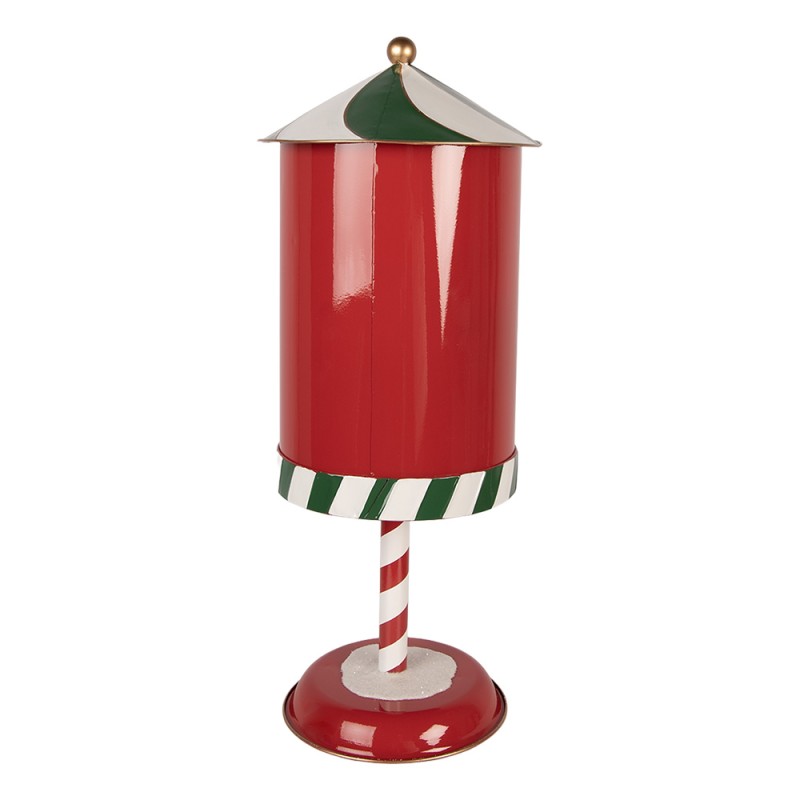 Clayre & Eef Christmas Decoration Figurine Mailbox Ø 24x58 cm Red Metal