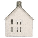 Clayre & Eef Decoratie Beeld Huis 12x7x15 cm Wit Metaal