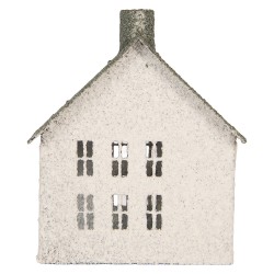 Clayre & Eef Decoratie Beeld Huis 12x7x15 cm Wit Metaal