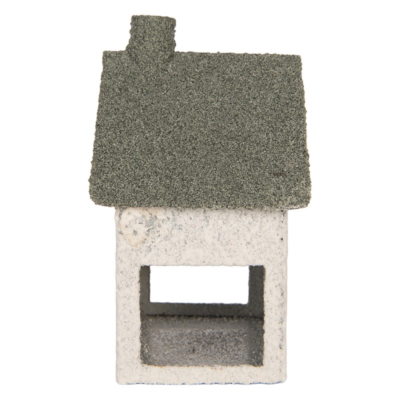 Clayre & Eef Decoratie Beeld Huis 12x7x15 cm Wit Metaal