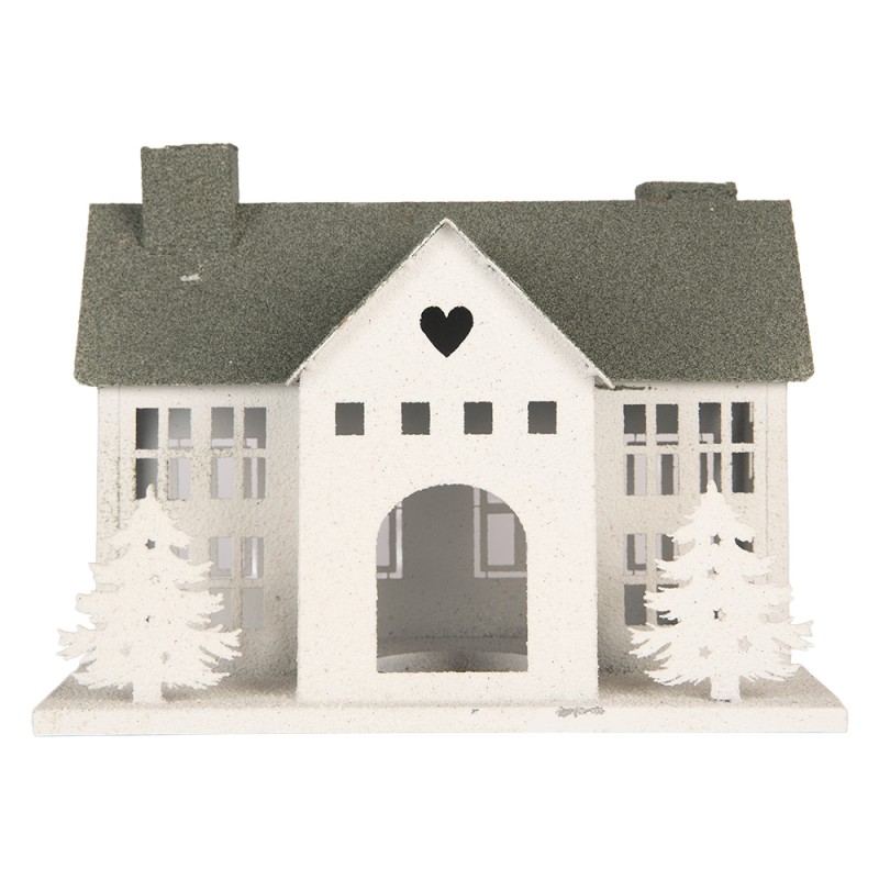 Clayre & Eef Decorative Figurine House 36x23x32 cm White Metal