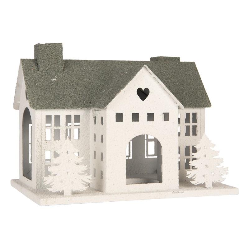 Clayre & Eef Decorative Figurine House 36x23x32 cm White Metal