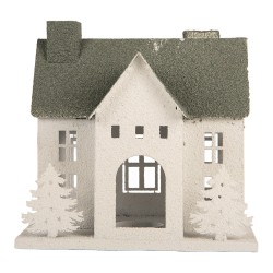 Clayre & Eef Image de décoration Maison 26x17x26 cm Blanc Métal