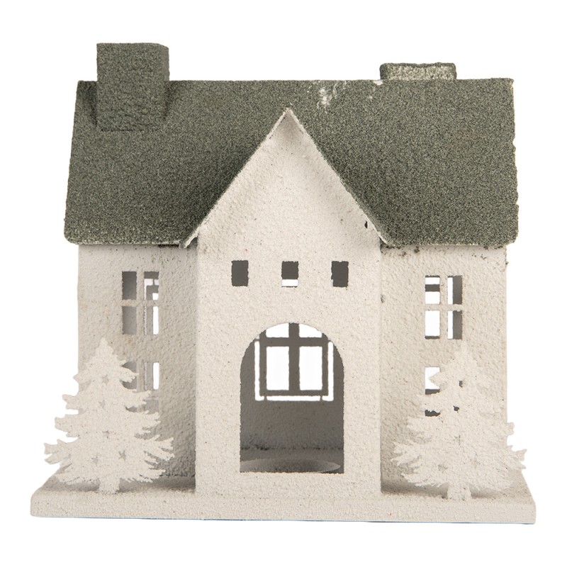 Clayre & Eef Image de décoration Maison 26x17x26 cm Blanc Métal