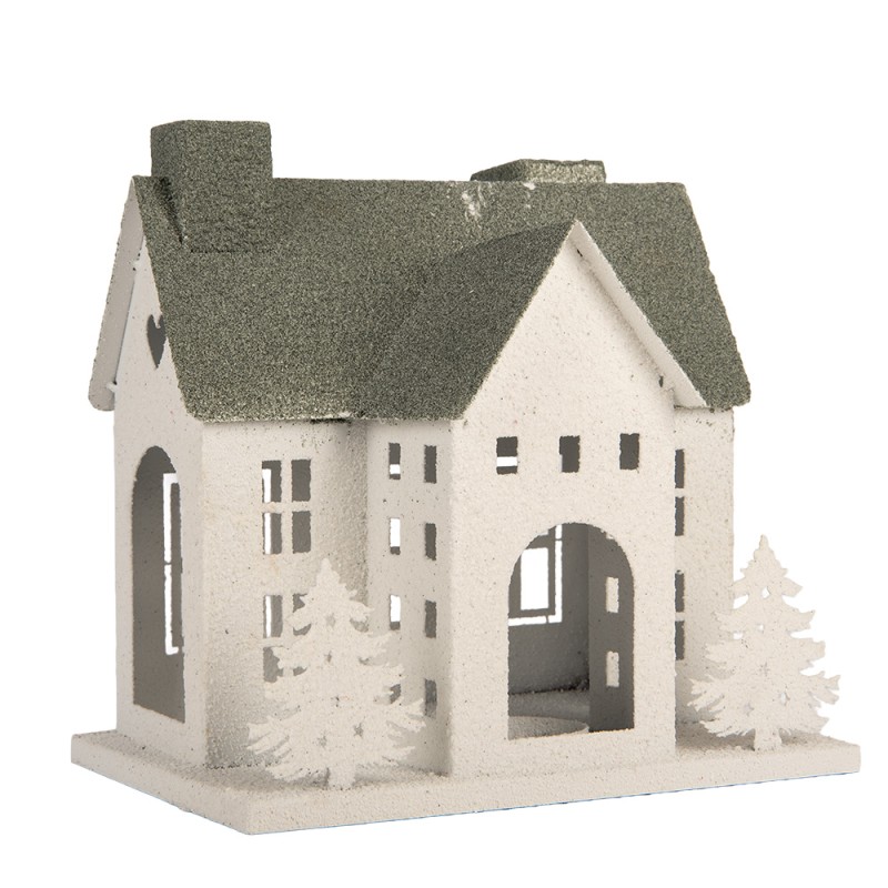 Clayre & Eef Image de décoration Maison 26x17x26 cm Blanc Métal