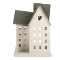 Clayre & Eef Image de décoration Maison 26x17x26 cm Blanc Métal