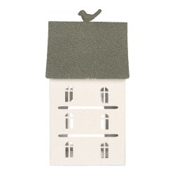 Clayre & Eef Decorative Figurine House 20x20x39 cm White Metal