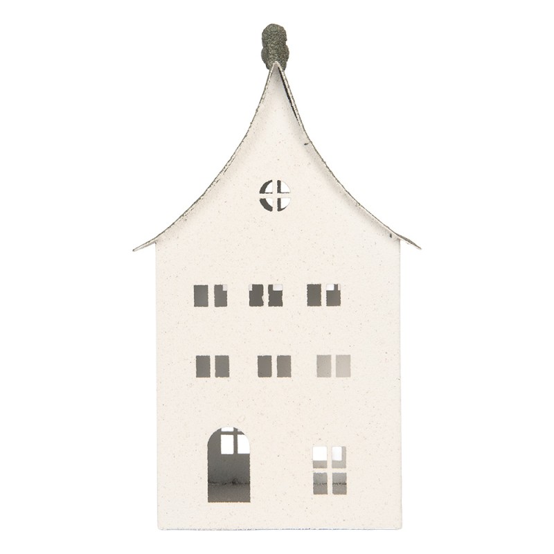 Clayre & Eef Decorative Figurine House 20x20x39 cm White Metal