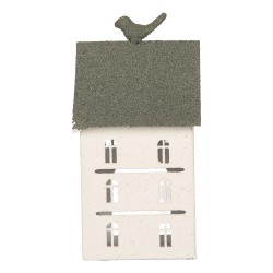 Clayre & Eef Decorative Figurine House 12x12x27 cm White Metal