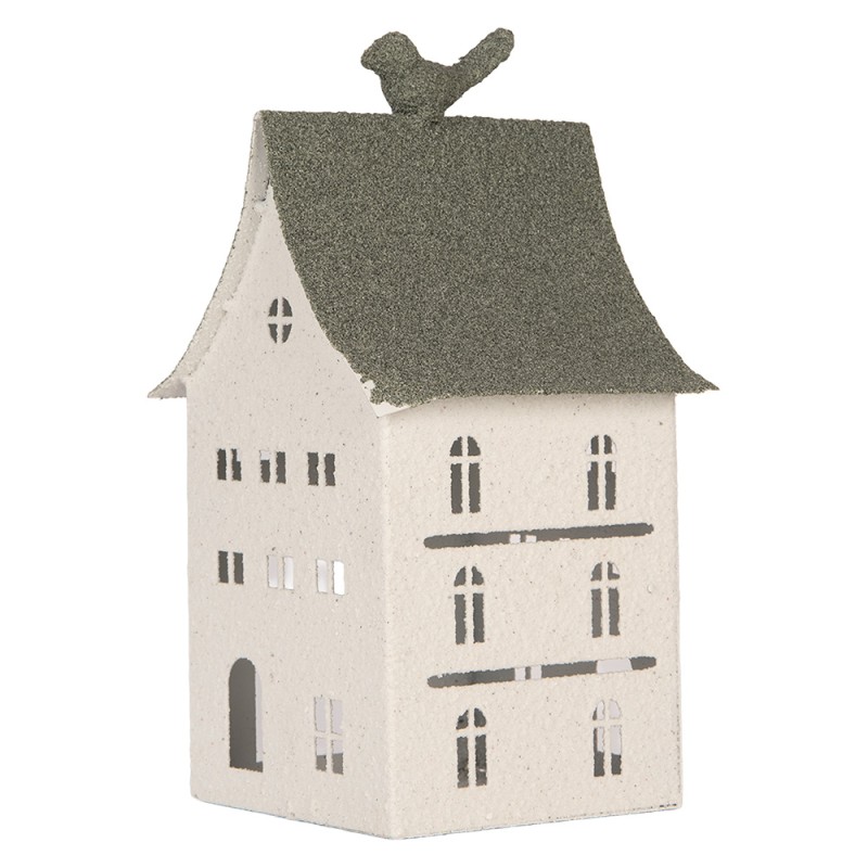 Clayre & Eef Decorative Figurine House 12x12x27 cm White Metal
