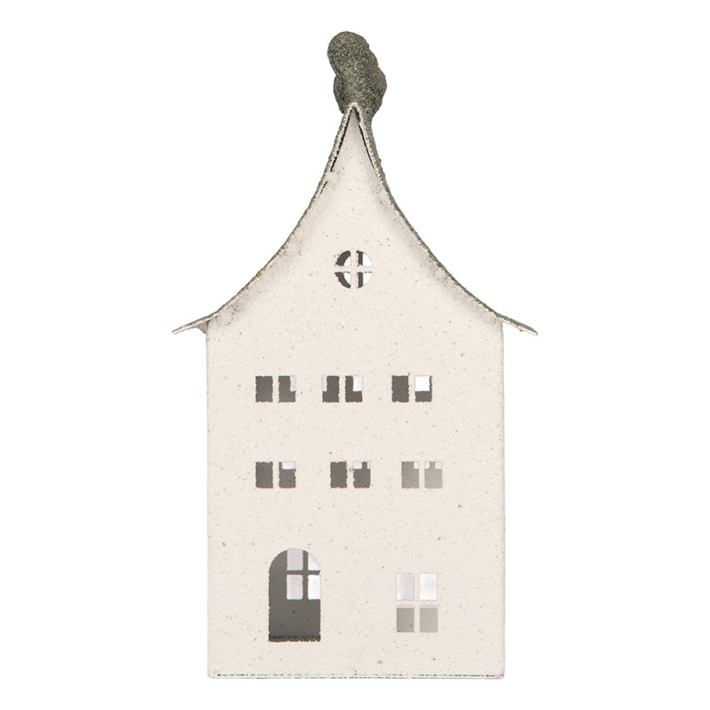 Clayre & Eef Decorative Figurine House 12x12x27 cm White Metal