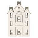 Clayre & Eef Decorative Figurine House 25x15x47 cm White Metal