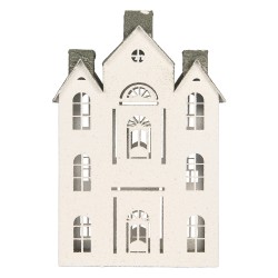 Clayre & Eef Decorative Figurine House 25x15x47 cm White Metal