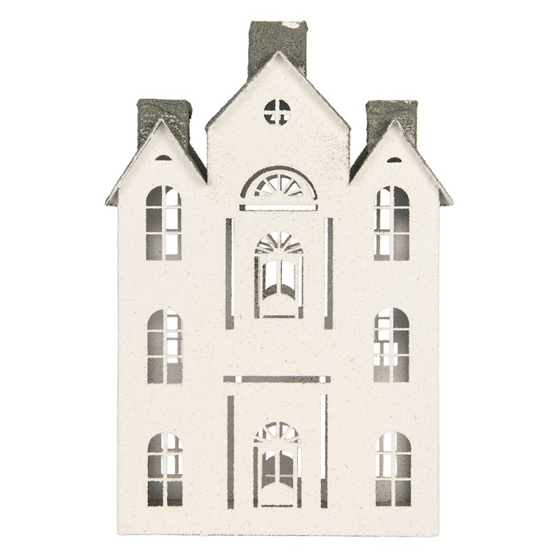 Clayre & Eef Decorative Figurine House 25x15x47 cm White Metal