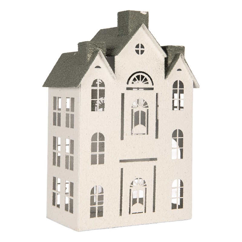Clayre & Eef Decorative Figurine House 25x15x47 cm White Metal