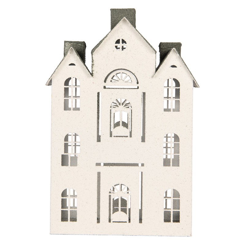 Clayre & Eef Decorative Figurine House 25x15x47 cm White Metal