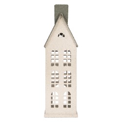 Clayre & Eef Decorative Figurine House 17x8x38 cm White Metal