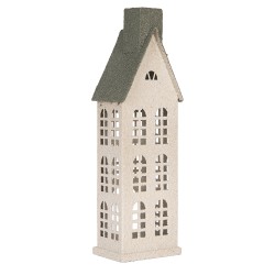 Clayre & Eef Decorative Figurine House 17x8x38 cm White Metal