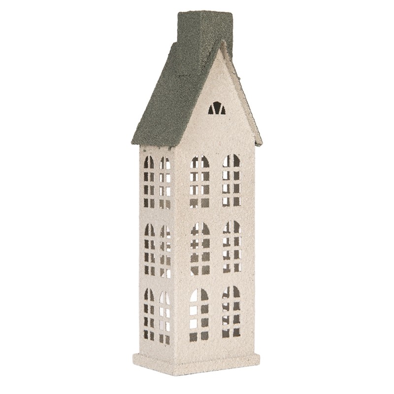 Clayre & Eef Decorative Figurine House 17x8x38 cm White Metal