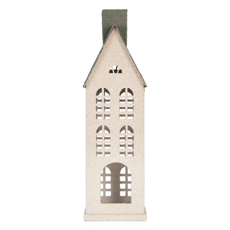 Clayre & Eef Decorative Figurine House 17x8x38 cm White Metal