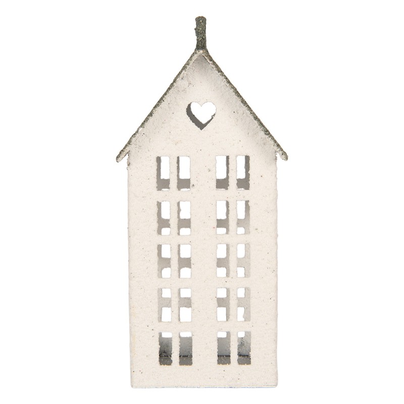 Clayre & Eef Decorative Figurine House 7x5x15 cm White Metal
