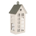 Clayre & Eef Decorative Figurine House 7x5x15 cm White Metal