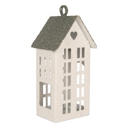 Clayre & Eef Decorative Figurine House 7x5x15 cm White Metal