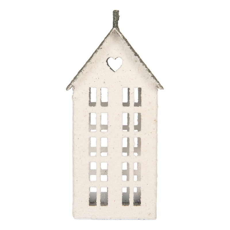 Clayre & Eef Decorative Figurine House 7x5x15 cm White Metal