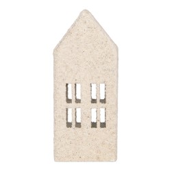 Clayre & Eef Decorative Figurine House 5x4x11 cm White Metal