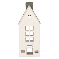 Clayre & Eef Decorative Figurine House 11x11x29 cm White Metal