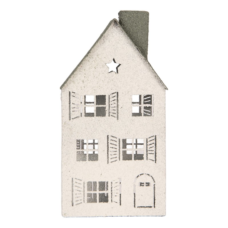 Clayre & Eef Decorative Figurine House 16x9x32 cm White Metal