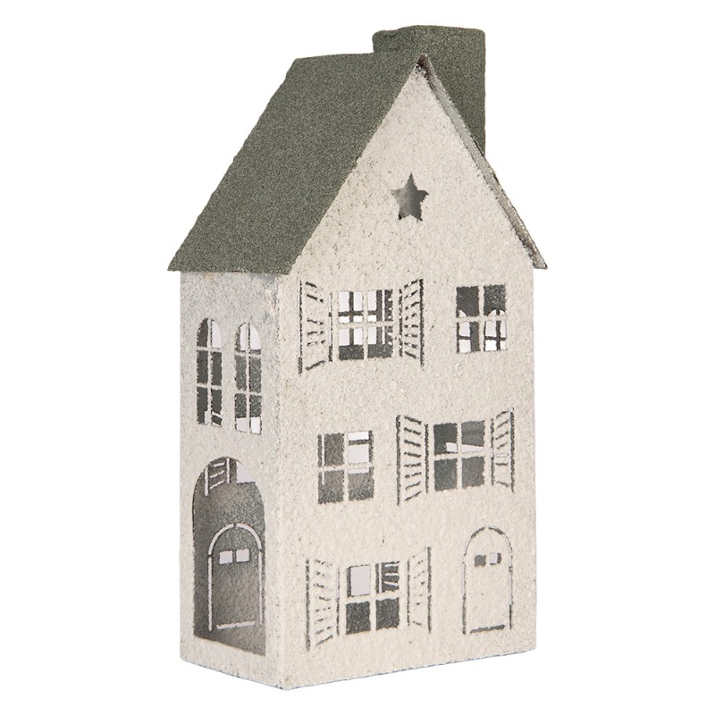Clayre & Eef Decorative Figurine House 16x9x32 cm White Metal