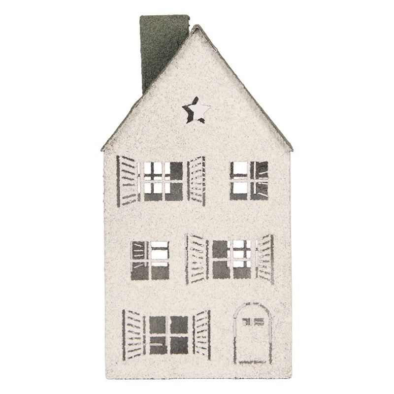 Clayre & Eef Decorative Figurine House 16x9x32 cm White Metal
