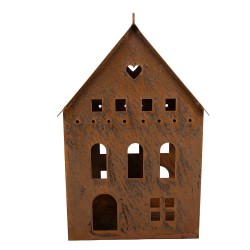 Clayre & Eef Decorative Figurine House 20x12x29 cm Brown Metal